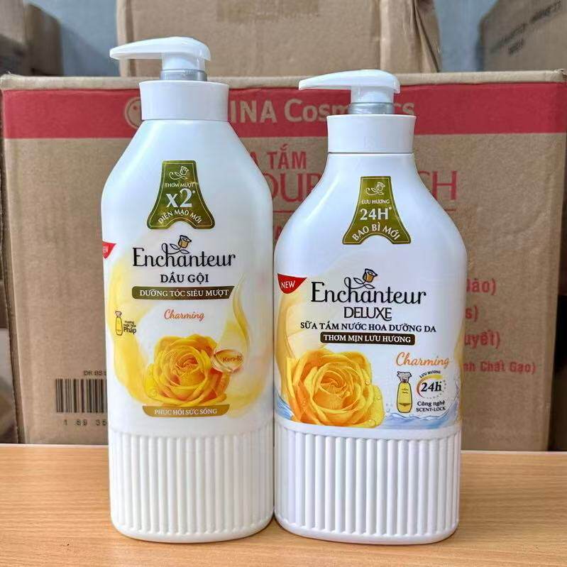 越南Enchanteur艾诗魅力香水洗发水黄玫瑰滋润保湿持久留香沐浴露