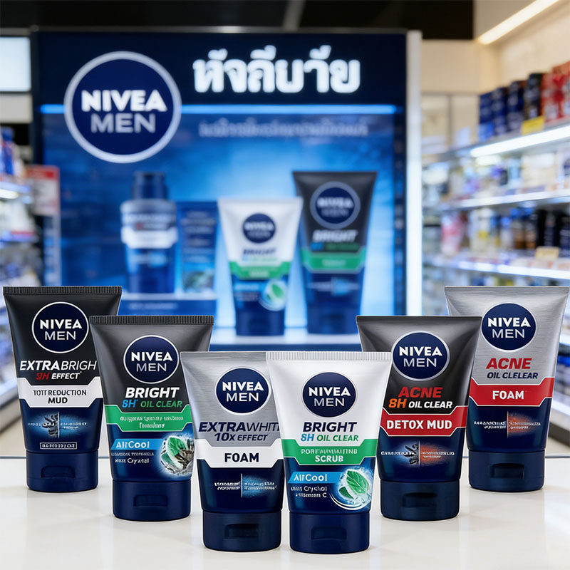 泰国NIVEA MEN妮维雅男士洗面奶 控油矿物炭冰爽深层清洁洗面乳