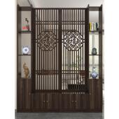 装 实木屏风隔断置物架客厅进门入户双面遮挡装 饰新中式 饰玄关柜