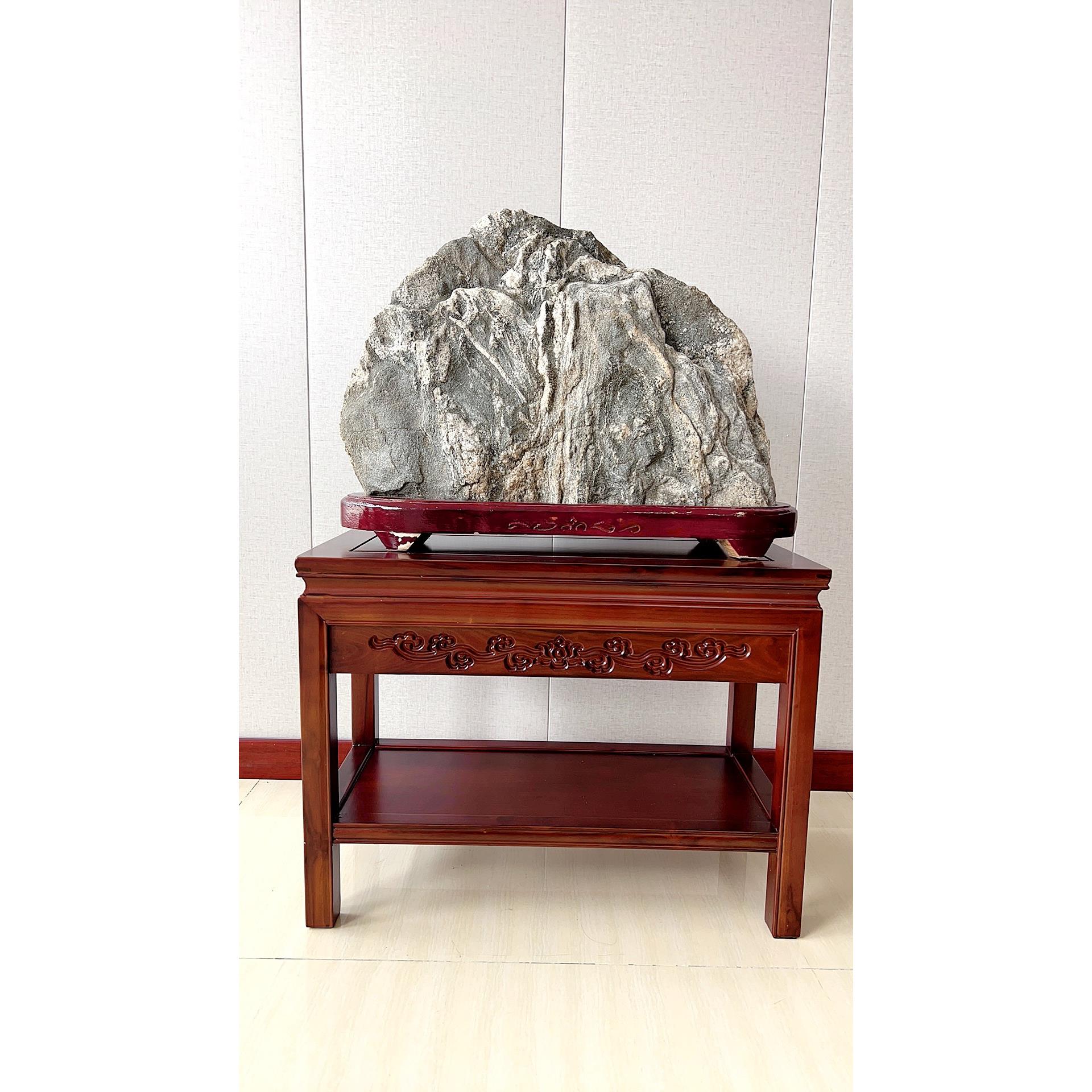 超承重全实木奇石桌盆景桌长方形沙发边几桌角几架鱼缸架石头底座