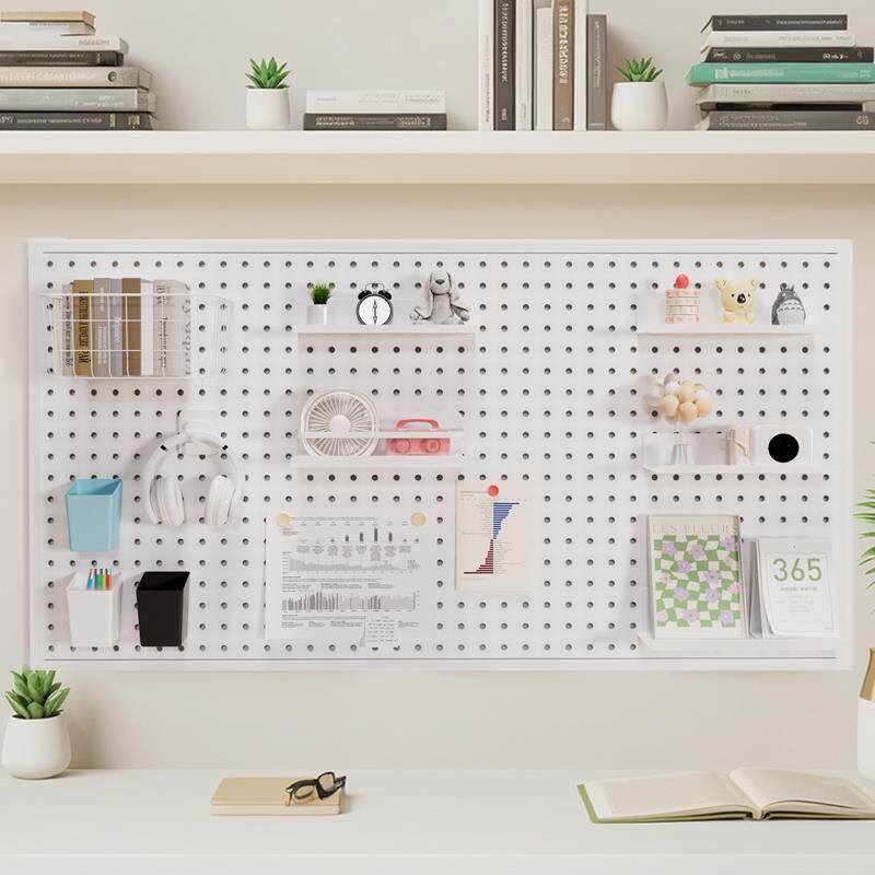 圆孔洞洞板置物架免打孔墙上饰品展示架学习书桌整理收纳宿舍隔板