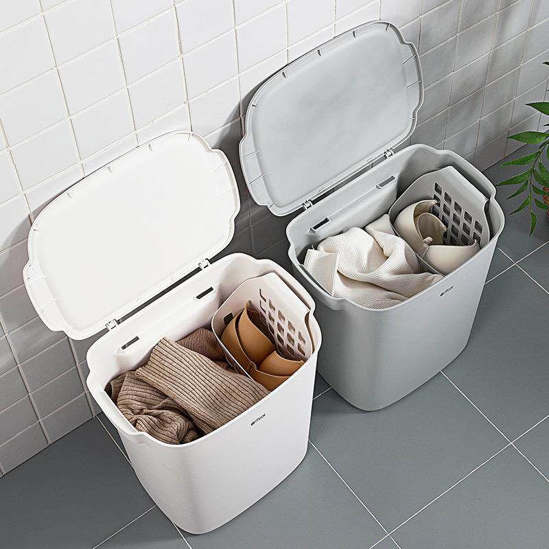 非非猫带盖子脏衣篓家用壁挂脏衣服收纳筐浴室化妆室洗衣防水脏衣
