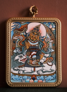 【凡心梵行】财宝天王 唐卡 矿物颜料