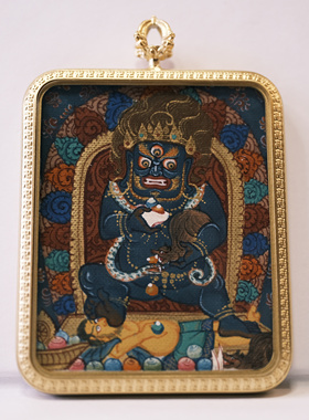 唐卡 黑财神 西藏拉萨一级画师次仁 矿物颜料纯手绘