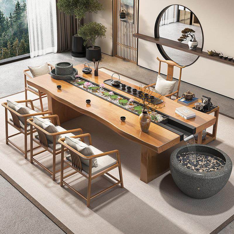 原木实木流水茶桌椅组合办公室喝茶桌景观养鱼循环大板禅意泡茶台,住宅家具,茶几,淘宝优惠券,粉丝福利购,淘宝优惠卷