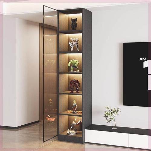 定制酒柜电视柜侧边柜立柜玻璃门客厅储物收纳柜展示书柜模型窄柜