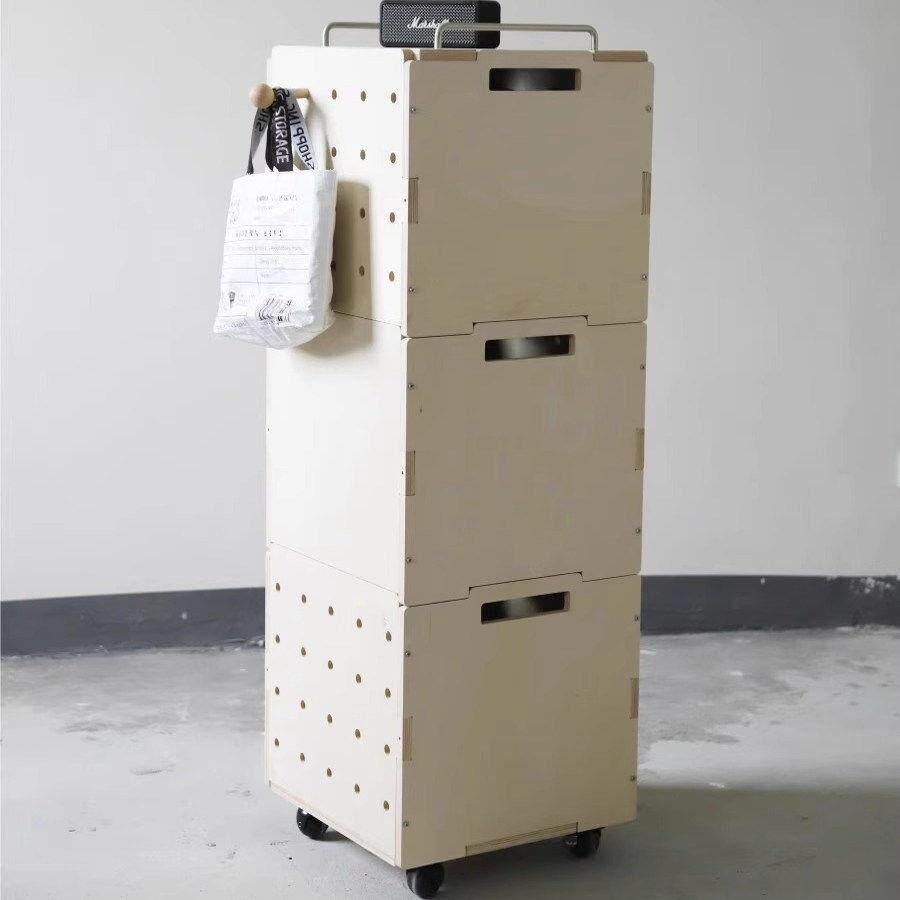 【OB】海洋板收纳箱可叠加格子柜组合柜移动收纳柜可堆叠工具箱