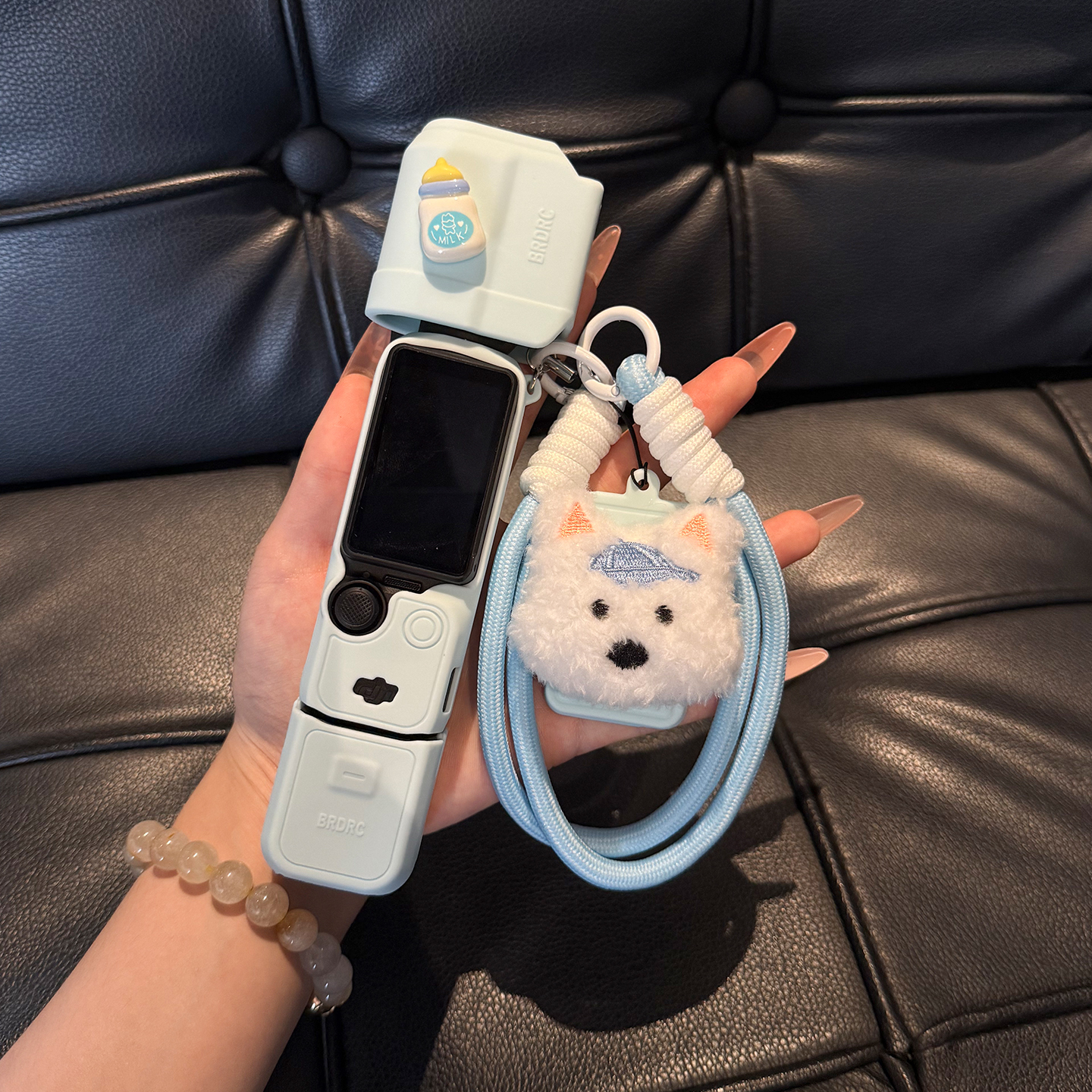 可爱毛绒西高地大疆保护壳pocket3保护套云台相机硅胶防磕碰配件