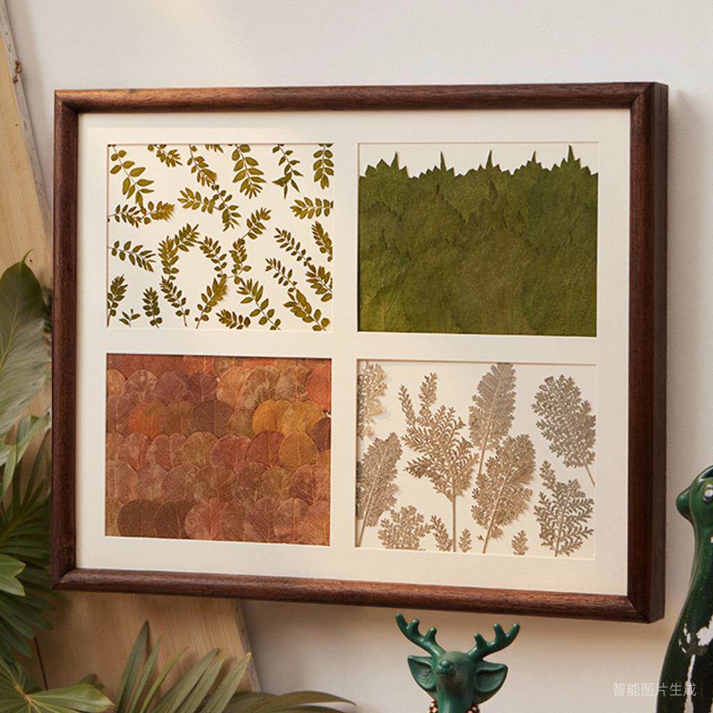 电表箱装饰画 画压花工艺免打孔遮挡箱客厅配电箱胡桃木四季植物