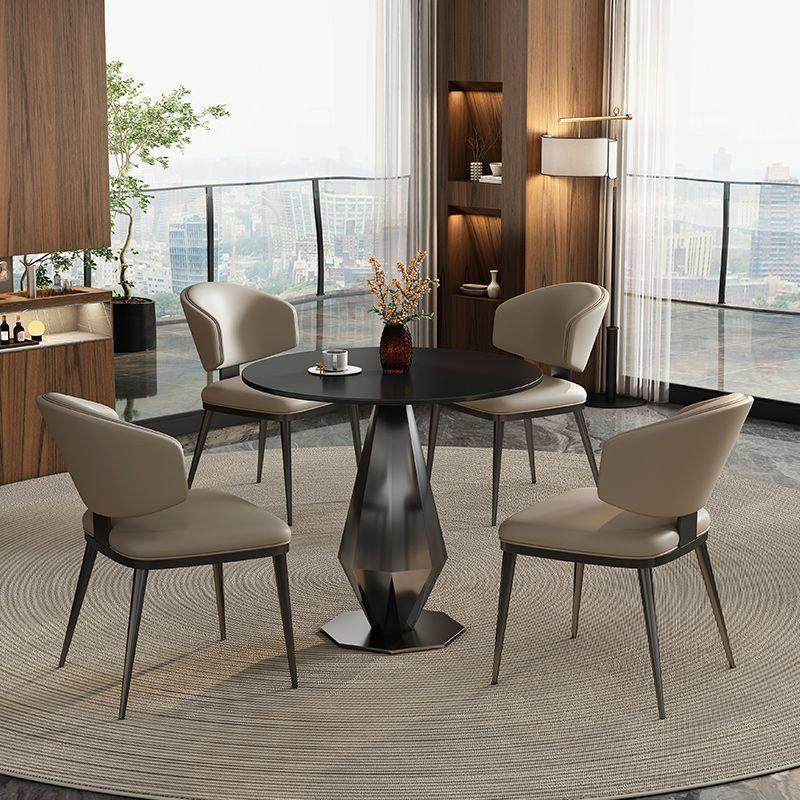 轻奢岩板桌椅休息区商用接待办公室洽谈桌椅组合岩板小圆桌洽谈桌,住宅家具,岩板餐桌,淘宝优惠券,粉丝福利购,淘宝优惠卷