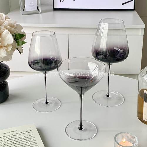 ins风梦幻渐层红酒杯高脚香槟杯玻璃水杯高级感葡萄酒杯洋酒杯子
