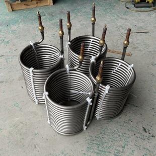 纯钛盘管换热器钛管蒸发器鱼池冷水机制冷机鱼缸海鲜工业钛冷凝器