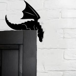 金属工艺品黑色恐龙翅膀门框门角装饰门顶装饰窗户内墙装饰