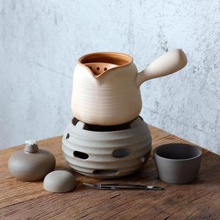 围炉煮茶罐罐茶煮茶壶可明火粗陶侧把壶酒精炉家用户外煮茶器套装