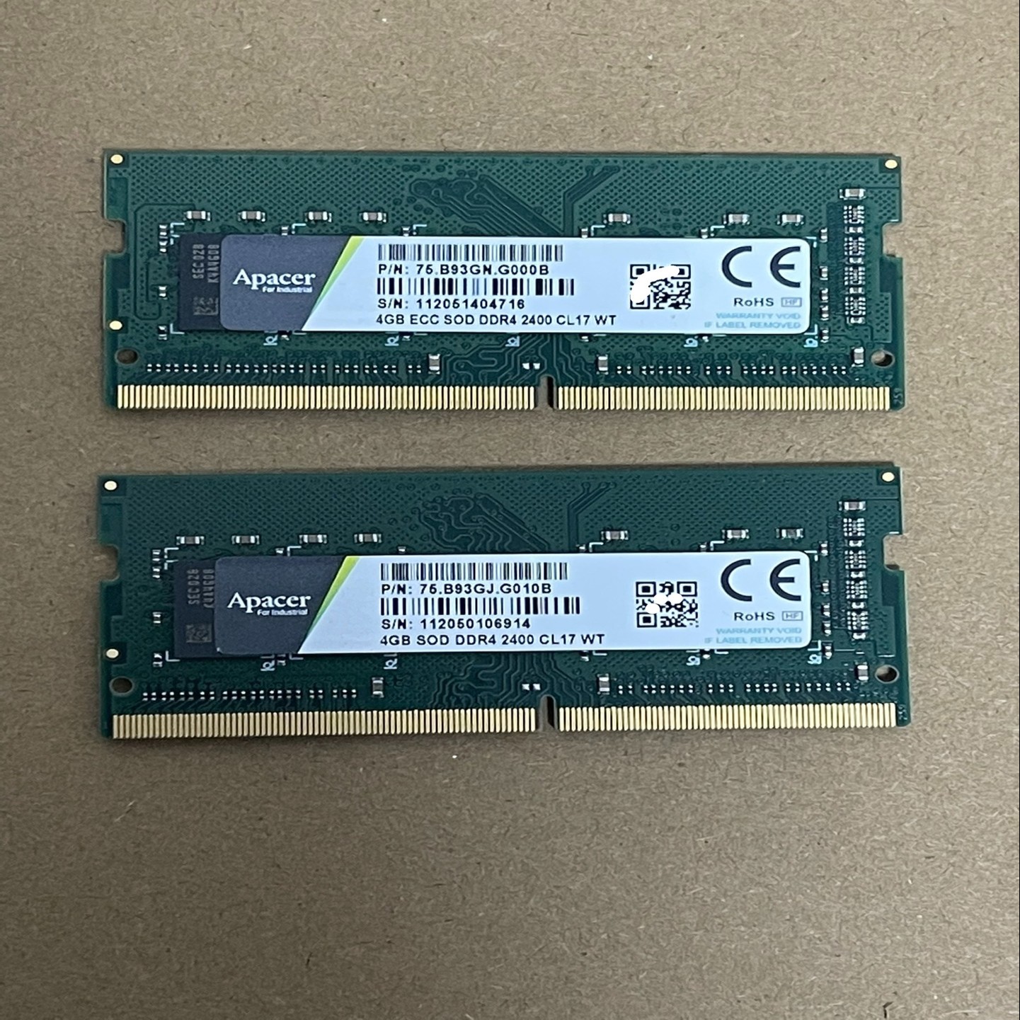 Apacer 4GB SOD DDR4全新2条 宇瞻Apa
