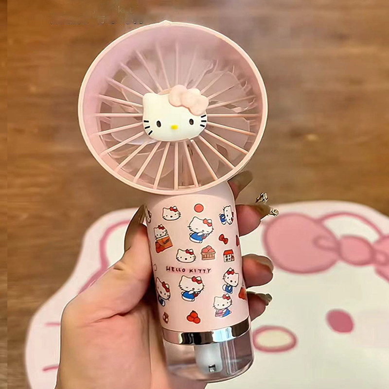 Kitty猫手持小风扇喷雾制冷新款便携桌面学生宿舍USB充电迷你风扇