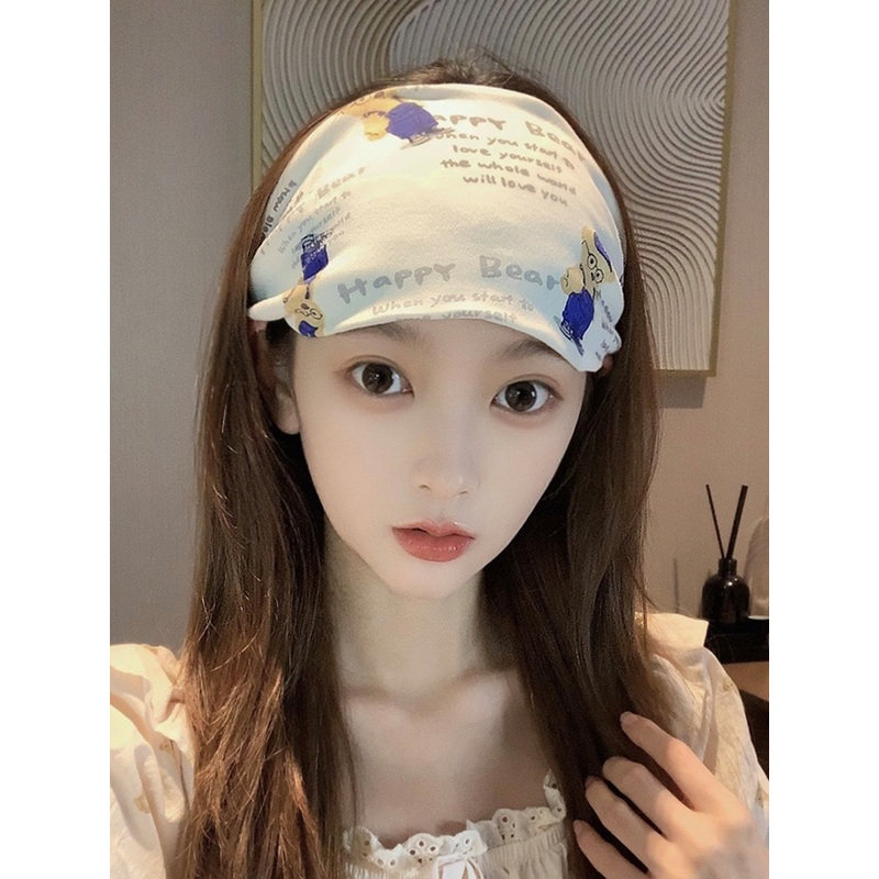 时尚纯棉月子发带春夏薄款可爱头巾帽子孕妇透气产后宽边产妇吸汗