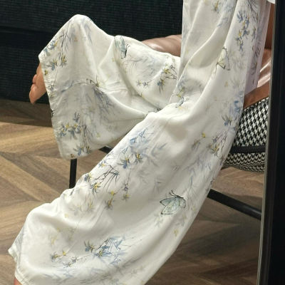 棉绸裤子遛弯裤蝴蝶夏日凉凉裤防蚊裤女成人夏季薄款空调裤舒适