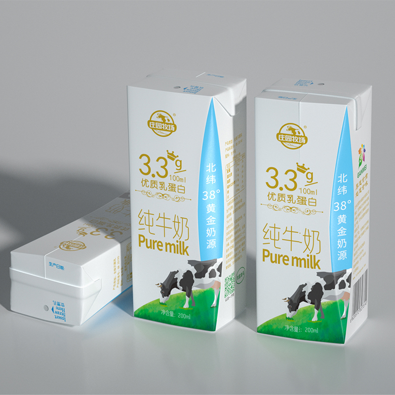 庄园牧场甘肃高原纯牛奶柳叶包200ml*10盒整箱3.3g原生乳蛋白高钙