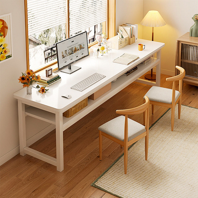 双人书桌简易长条桌学生学习桌子家用卧室长方形电脑桌靠墙办公桌,住宅家具,电脑桌,淘宝优惠券,粉丝福利购,淘宝优惠卷
