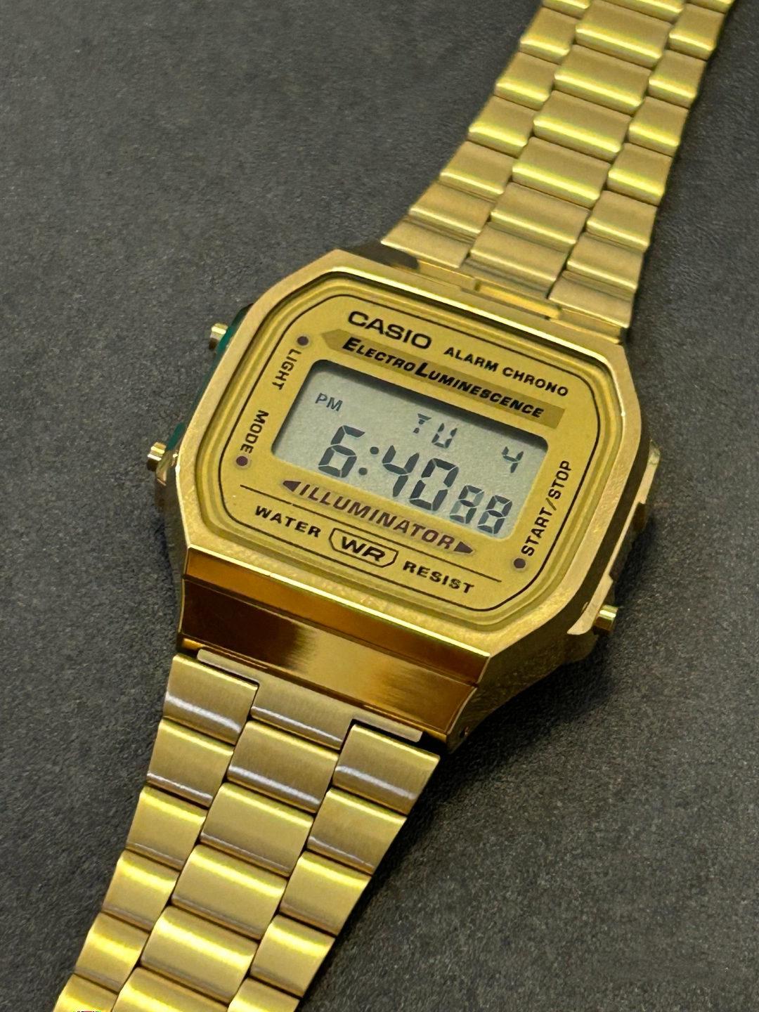 卡西欧小金表潮流复古小方表中性表A168WG-9