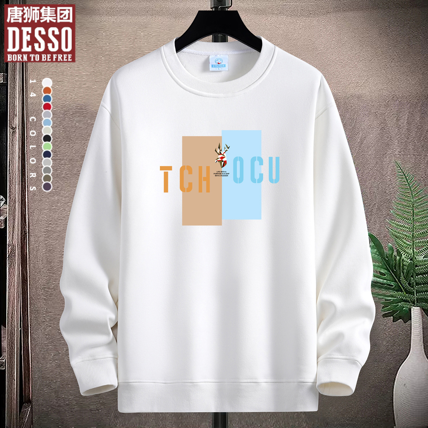 唐狮集团秋冬新款百搭圆领卫衣男