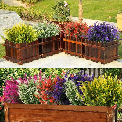 极速8 Bundles Artificial Flowers Plastic Fake OutdoWor Plant