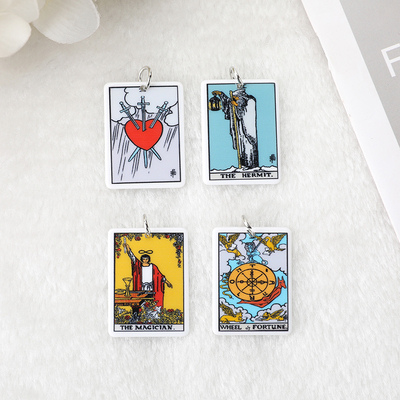 极速12 Pcs Tarot Card Charms z Punk Magical Divination Game
