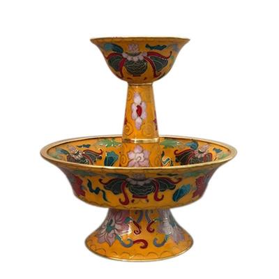 极速l纯铜护法杯小蓝号中号大号掐丝景泰面护法圣供水M光杯紫铜珐