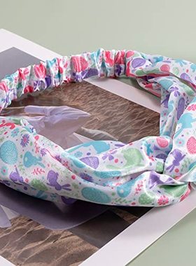 极速Easter Bunny Egg Print LongA Hair Scarf Tie Colorful Twi