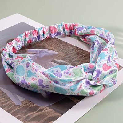 极速Easter Bunny Egg Print LongA Hair Scarf Tie Colorful Twi