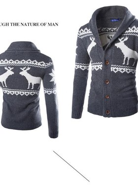 极速Men Sweater  Autumn New Wyarm Collar Pullover Casual Swe