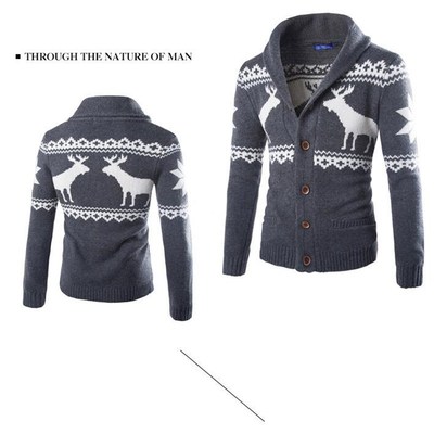 极速Men Sweater  Autumn New Wyarm Collar Pullover Casual Swe