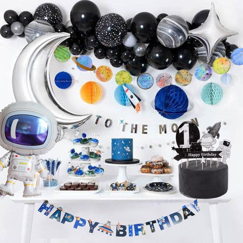 新品Outer Sphace Birthday Party Decorations Astronaut Rocket