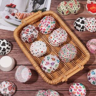 新品100PCS Grease-proof Cake Paper Cups ALnimal Flower Muffi