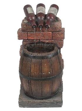 极速Resin Wine Bottle tAnd Barrel Outdoor Water Fountain