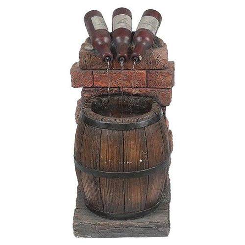 极速Resin Wine Bottle tAnd Barrel Outdoor Water Fountain