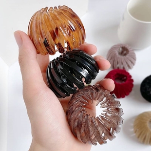 极速懒人发夹发圈盘发神t器绒面造型后脑勺鸟巢盘发器丸子头头饰