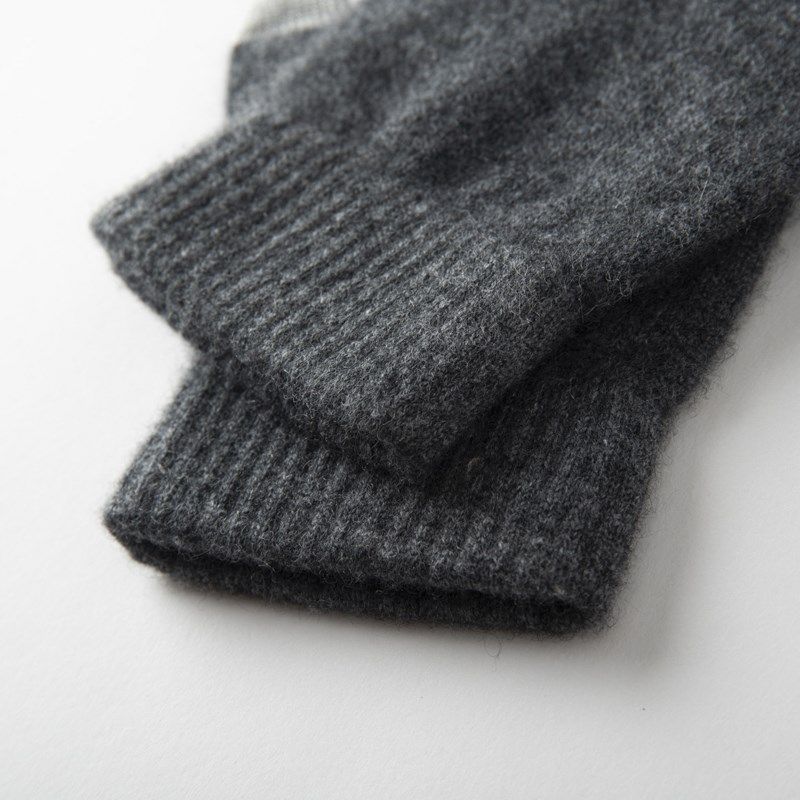 极速纯山羊绒触屏手套p男士加厚分指秋冬季开车保暖针织手套骑行