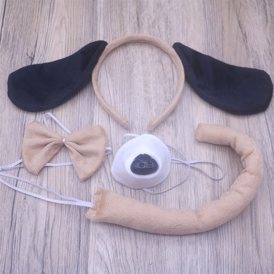 极速Anak-anak Lembut Kasrtun Hewan Telinga Anjing Ekor Hidun