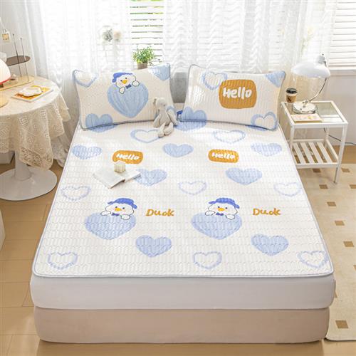 极速小清新床单款乳胶凉席三件套 0.9m*2.0m两S件套儿童软席子学