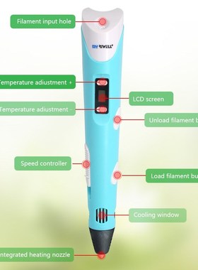 极速myriwell 3d pen display pen Cwith free pla 1.75mm filame