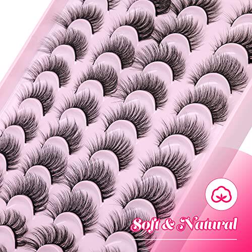 极速Falsee Eyelashes Natural Fluffy Fake Lashes Pack 5 Style