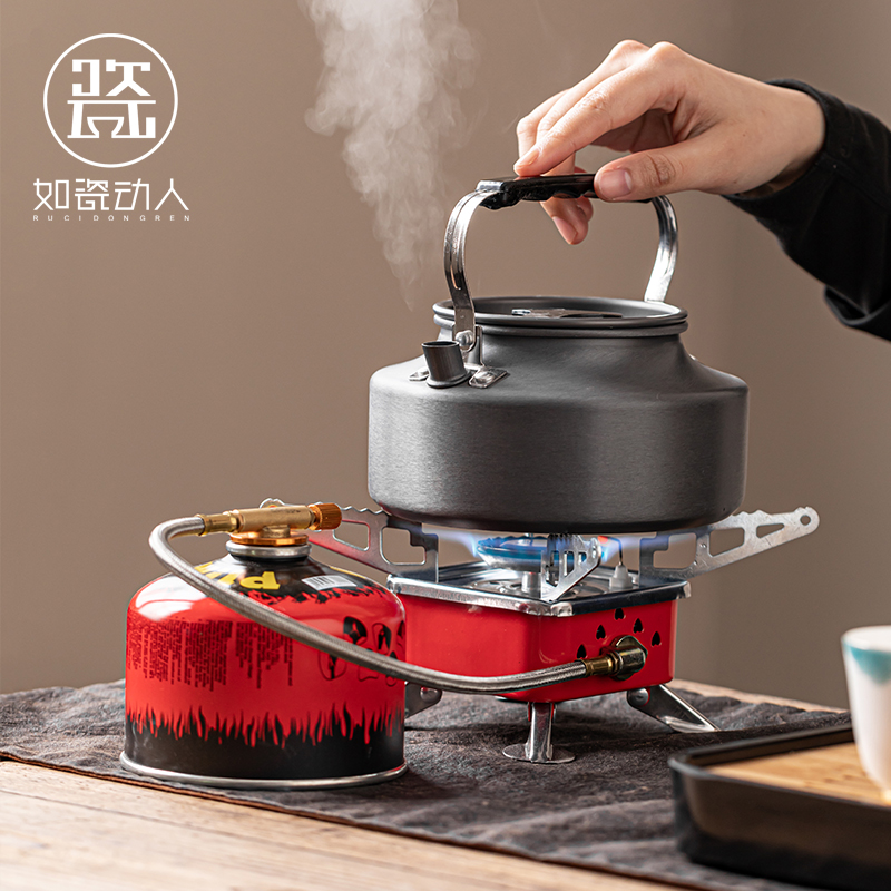 极速2025手绘户外旅行茶具套装便携包带烧L水炉壶野外露营泡茶装