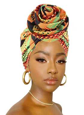 极速Afarican Print Stretch Bandana Head Wrap Long Scarf sati