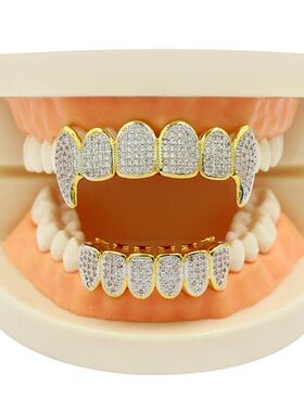 极速欧美嘻哈牙套hiphoop金满锆石饰品grillz爆款说唱teeth钻石牙