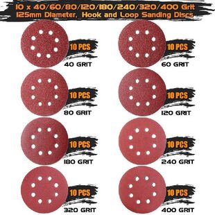 新品.80Pcs 125Mm Sanding Discs, Hook Loop, 8O Hole Sanding D