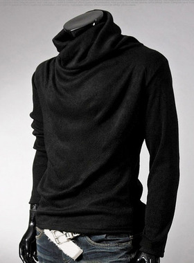极速2022 Winter New pMen's Turtleneck Sweaters Solid Col