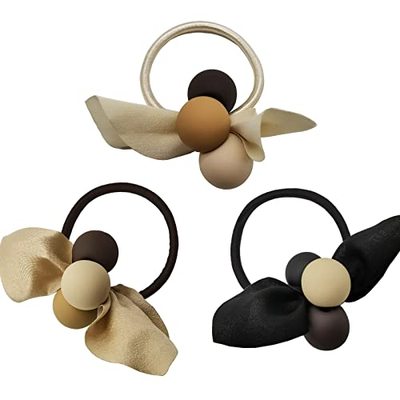 极速UaiUya 3pcs Elegant Hair Ties KForean Solid Color Balls