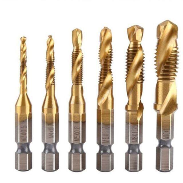 极速6pcs M3-M10 Hss aurger tap countersunk burr set Metric c